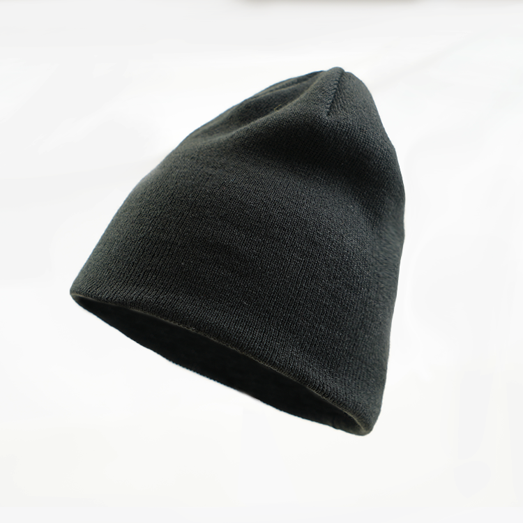 Beanie - No Turn Up/Cuff add your own logo in black