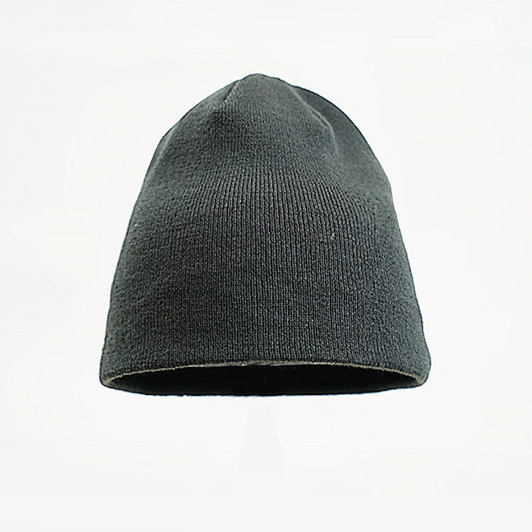 Beanie - No Turn Up/Cuff add your own logo in charcoal