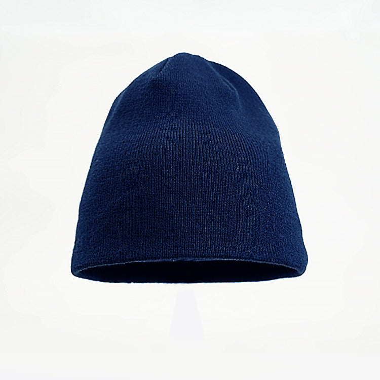 Beanie - No Turn Up/Cuff add your own logo in blue