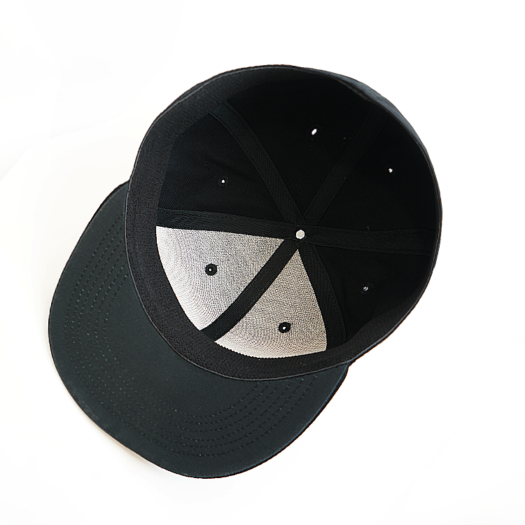 Flat peak Snapback - deign your own and add your own logo in black inside view