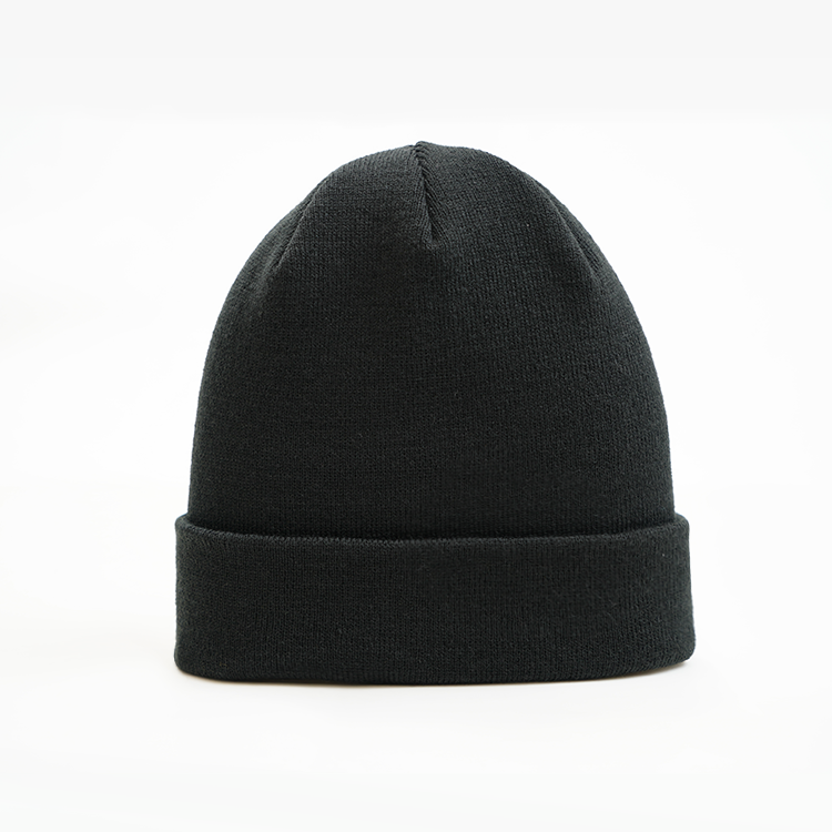 Beanie - With Turn Up/Cuff add your own logo - in black