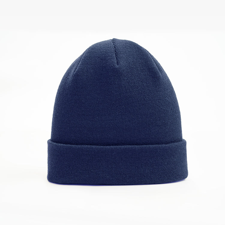 Beanie - With Turn Up/Cuff add your own logo - in blue