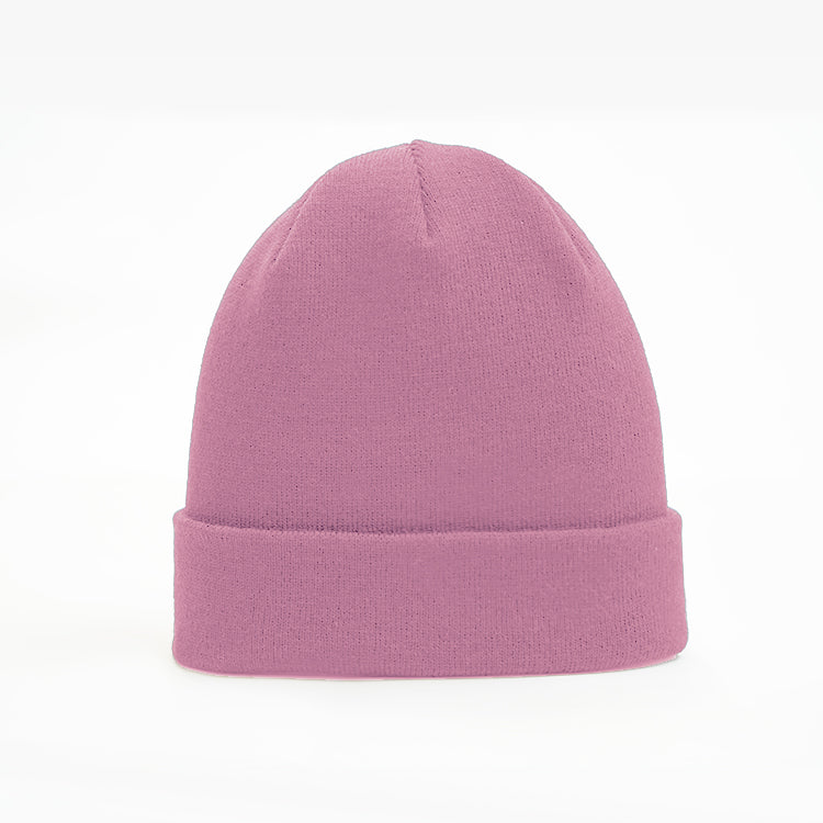 Beanie - With Turn Up/Cuff add your own logo - in pink