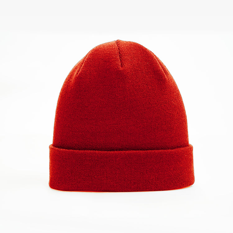 Beanie - With Turn Up/Cuff add your own logo - in red