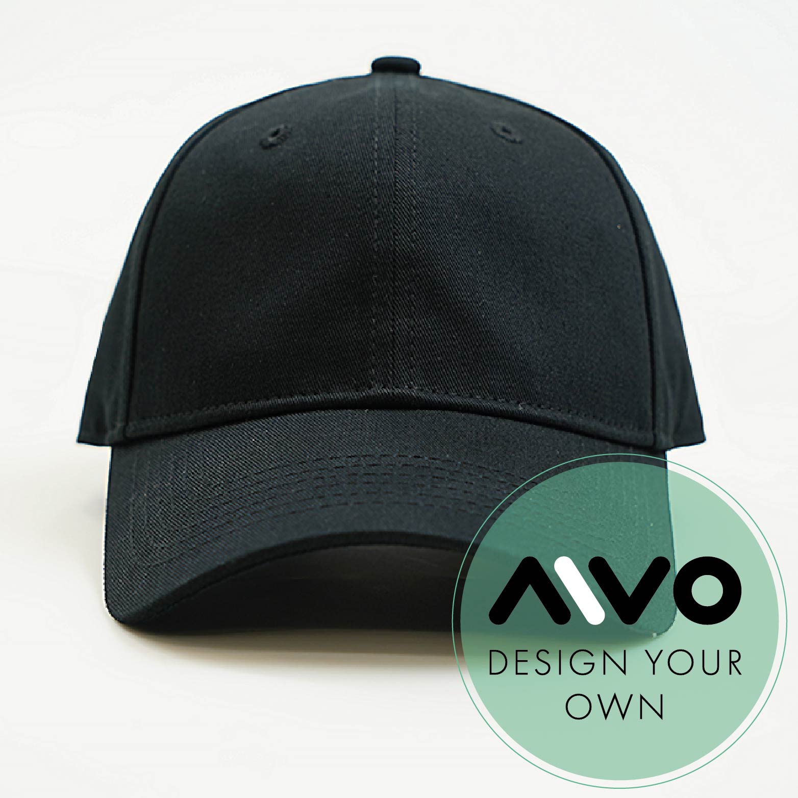 Baseball Cap - Unstructured Shape design your own and add your own logo - black