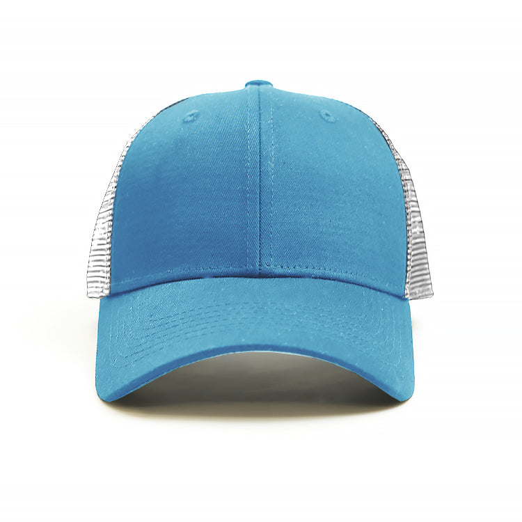 Trucker Cap with Mesh back - design your own and add your own logo in light blue