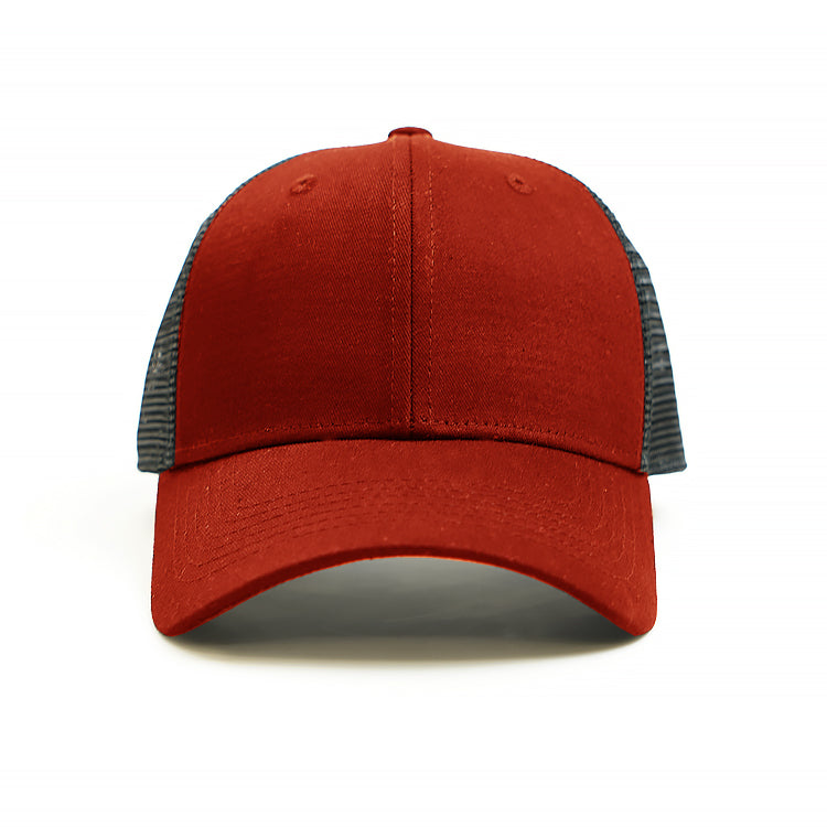 Trucker Cap with Mesh back - design your own and add your own logo in red