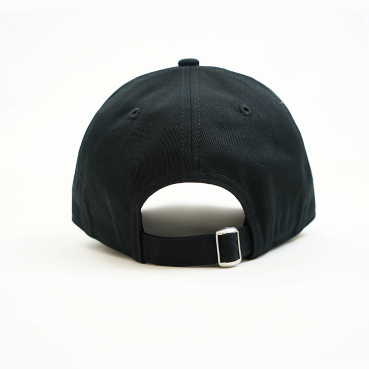 Baseball Cap - Unstructured Shape design your own and add your own logo - black back view