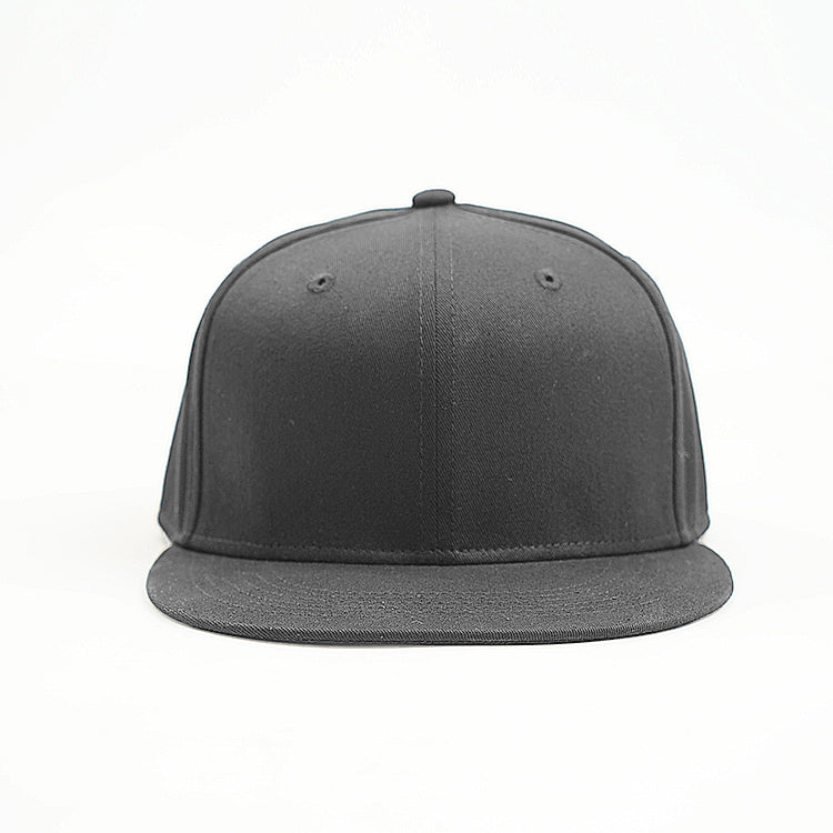 Flat peak Snapback - deign your own and add your own logo in charcoal