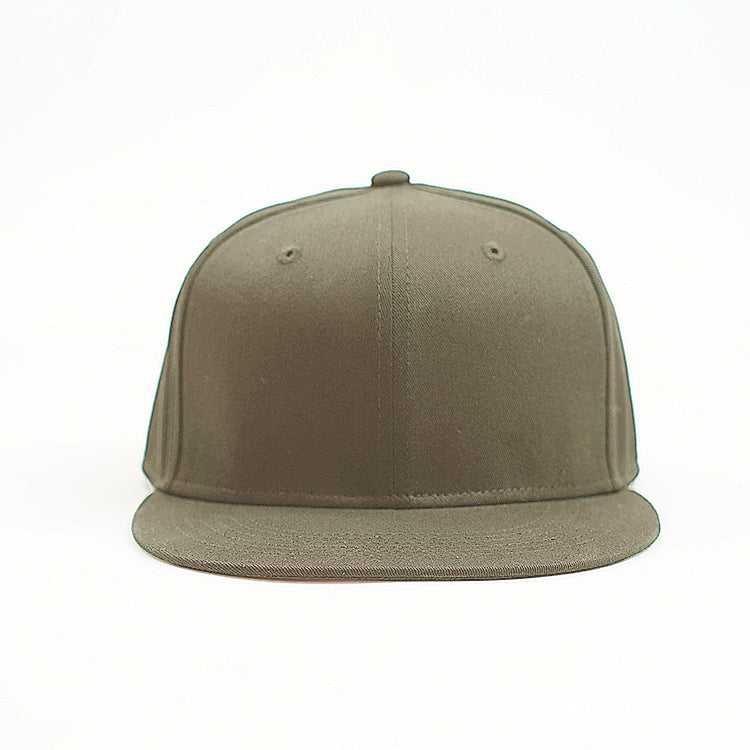 Flat peak Snapback - deign your own and add your own logo in khaki