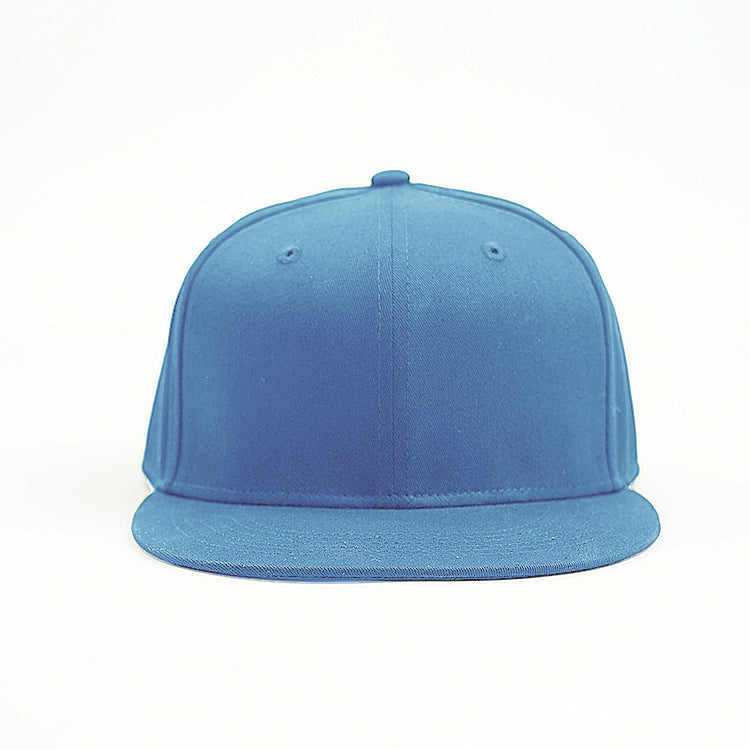 Flat peak Snapback - deign your own and add your own logo in light blue