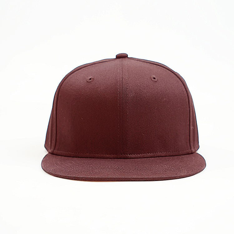 Flat peak Snapback - deign your own and add your own logo in maroon
